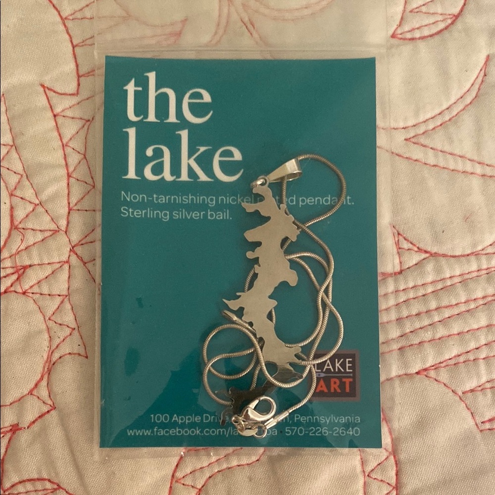 Silver Lake Wallenpaupack Poconos Pendant Necklace